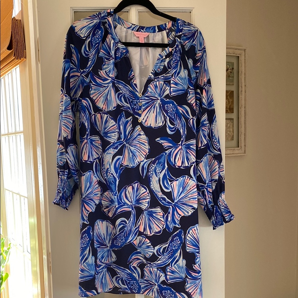 Lilly Pulitzer Blue and Pink Patterned Blouse